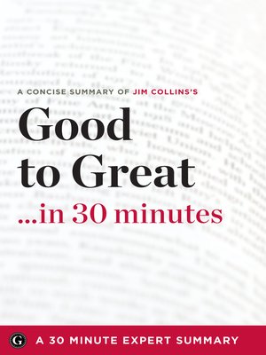 cover image of Summary: Good to Great ...in 30 Minutes